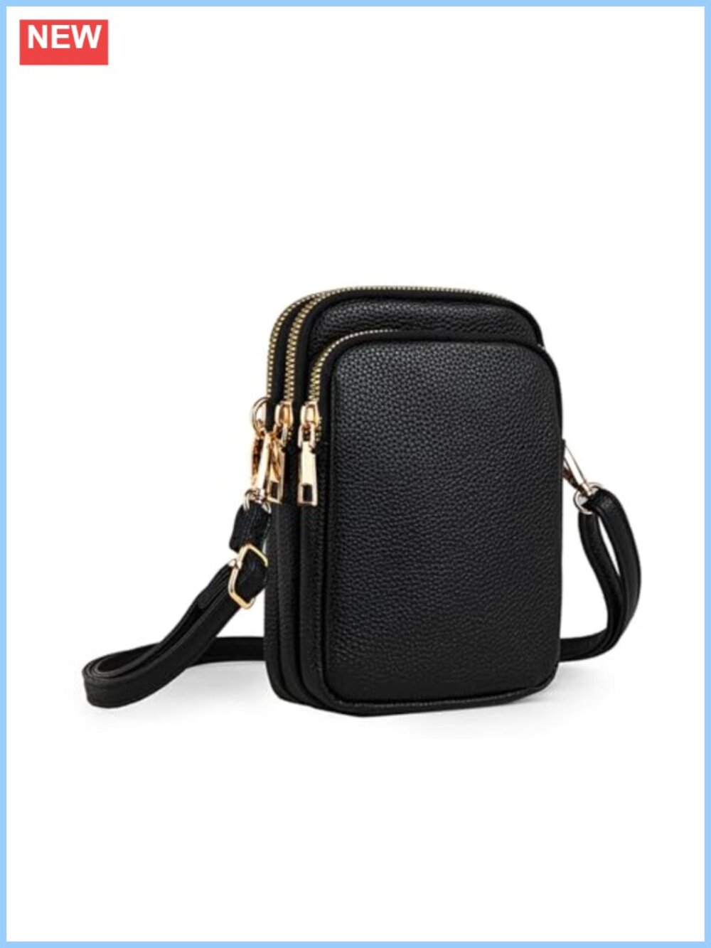 PU Leather Crossbody Phone Purse Mini Wallet Card Slots Adjustable Strap